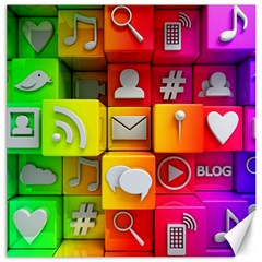 Colorful 3d Social Media Canvas 16  X 16  by Ket1n9