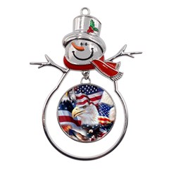 United States Of America Images Independence Day Metal Snowman Ornament by Ket1n9