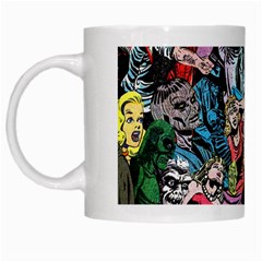 Vintage Horror Collage Pattern White Mug by Ket1n9