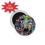 Vintage Horror Collage Pattern 1.75  Magnets (10 pack)  Front