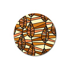 Autumn Leaf Mosaic Seamless Magnet 3  (round) by Hannah976