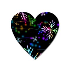 Snowflakes Snow Winter Christmas Heart Magnet by Bedest