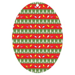 Christmas-papers-red-and-green Uv Print Acrylic Ornament Oval by Bedest