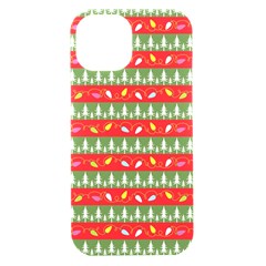 Christmas-papers-red-and-green Iphone 15 Black Uv Print Pc Hardshell Case by Bedest