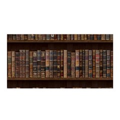 Old Bookshelf Orderly Antique Books Satin Wrap 35  X 70  by Ravend