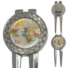 Vintage World Map 3-in-1 Golf Divots by Loisa77