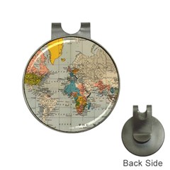 Vintage World Map Hat Clips With Golf Markers by Loisa77