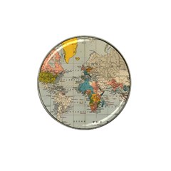 Vintage World Map Hat Clip Ball Marker by Loisa77