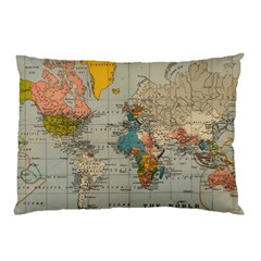 Vintage World Map Pillow Case (two Sides) by Loisa77