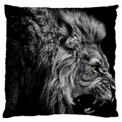 Angry Male Lion Wild Animal Standard Premium Plush Fleece Cushion Case (two Sides) by Loisa77