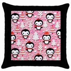 Cute Penguin Pattern Throw Pillow Case (black) by Loisa77