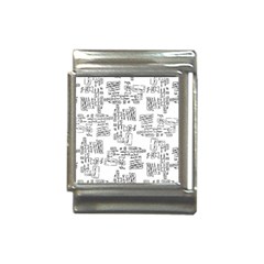 Blackboard Algorithms Black And White Pattern Italian Charm (13mm) by dflcprintsclothing