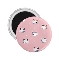 Cute Cat Cartoon Doodle Seamless Pink Pattern 2 25  Magnets by Grandong