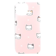 Cute Cat Cartoon Doodle Seamless Pink Pattern Iphone 15 Plus Black Uv Print Pc Hardshell Case by Grandong