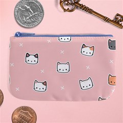 Cute Cat Cartoon Doodle Seamless Pink Pattern Large Coin Purse by Grandong