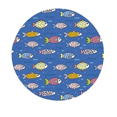 Sea Fish Blue Submarine Animals Mini Round Pill Box by Loisa77