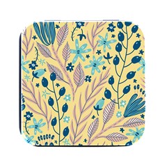 Plants Art Motif Flowers Square Metal Box (black) by Loisa77