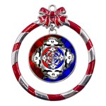 The Grateful Dead Metal Red Ribbon Round Ornament Front