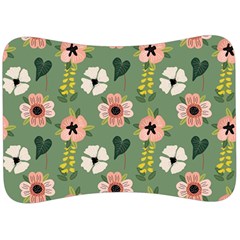 Flower Green Pink Pattern Floral Velour Seat Head Rest Cushion by anzea