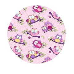 Owls Bird Animal Pattern Mini Round Pill Box by Loisa77