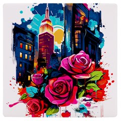 City Rose 2-gigapixel-art-scale-4 00x Uv Print Square Tile Coaster  by BrightWear