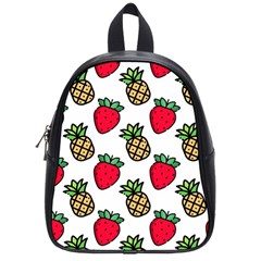 Strawberries Pineapples Fruits School Bag (small) by Loisa77