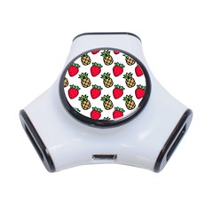 Strawberries Pineapples Fruits 3-port Usb Hub by Loisa77