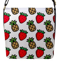 Strawberries Pineapples Fruits Flap Closure Messenger Bag (s) by Loisa77