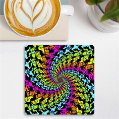 3d Grateful Dead 90 s Neon Dancing Bears Uv Print Square Tile Coaster  by Perong