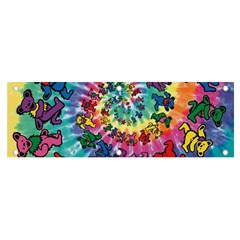 Tie Dye Grateful Dead Bears Banner And Sign 6  X 2  by Perong