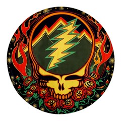 Grateful Dead Scarlet Fire Round Glass Fridge Magnet (4 Pack) by Perong