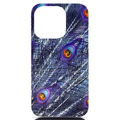 Peacock Bird Feathers Coloured Plumage Iphone 14 Pro Black Uv Print Case by Perong