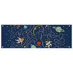 Cat Space Astronaut Rocket Maze Banner and Sign 9  x 3  Front