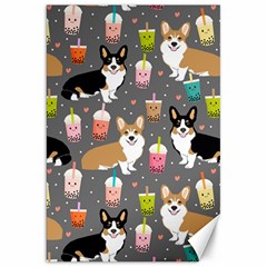 Corgi Boba Tea Bubble Tea Kawaii Food Welsh Corgis Dog Canvas 20  X 30  by Perong