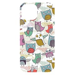 Owl Animal Bird Pattern Iphone 15 Black Uv Print Pc Hardshell Case by Perong