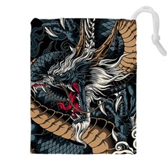 Dragon Snake Legend Japanese Mythology Drawstring Pouch (4xl) by Perong