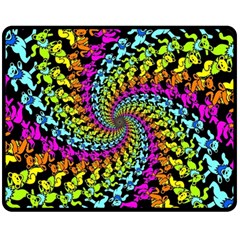 3d Grateful Dead 90 s Neon Dancing Bears Two Sides Fleece Blanket (medium) by Perong