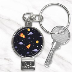 Cosmos Rocket Spaceship Ufo Nail Clippers Key Chain by Salmanaz77