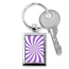 Spiral Vortex Rays Lavender Swirl Purple Key Chain (rectangle) by Salmanaz77