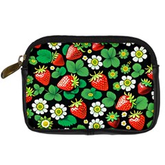 Strawberries Pattern Digital Camera Leather Case by Salmanaz77