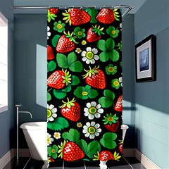 Strawberries Pattern Shower Curtain 36  X 72  (stall)  by Salmanaz77