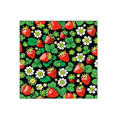 Strawberries Pattern Satin Bandana Scarf 22  X 22  by Salmanaz77