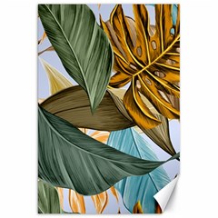 Monstera Palm Leaves Plants Canvas 20  X 30  by Paksenen