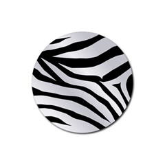 White Tiger Skin Rubber Coaster (round) by Ket1n9