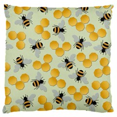 Bees Pattern Honey Bee Bug Honeycomb Honey Beehive 16  Baby Flannel Cushion Case (two Sides) by Bedest