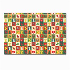 Template Christmas Pattern Postcard 4 x 6  (pkg Of 10) by Proyonanggan