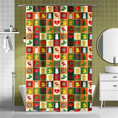 Template Christmas Pattern Shower Curtain 48  X 72  (small)  by Proyonanggan