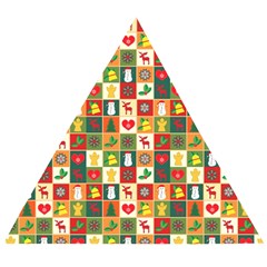 Template Christmas Pattern Wooden Puzzle Triangle by Proyonanggan