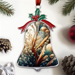 Undersea Dreams Saltwater Ocean Metal Holly Leaf Bell Ornament by Apenda