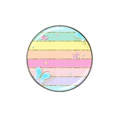 Pastel, Butterfly, Spring, Stripes, Hat Clip Ball Marker by kyorashop23